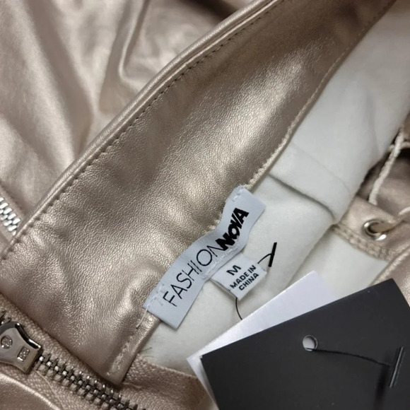 Fashion  Nova Gold Lace Up Pants Size Medium NWT - Picture 6 of 7